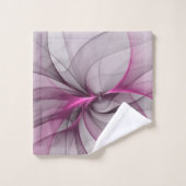 Elegant Chaos Modern Abstract Roze Fractal Art Bad Handdoek (Wasdoekje)