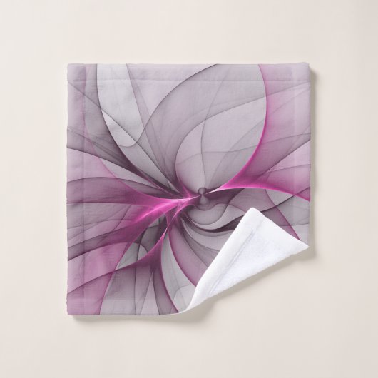 Elegant Chaos Modern Abstract Roze Fractal Art Bad Handdoek (Wasdoekje)