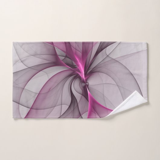 Elegant Chaos Modern Abstract Roze Fractal Art Bad Handdoek (Handdoek)