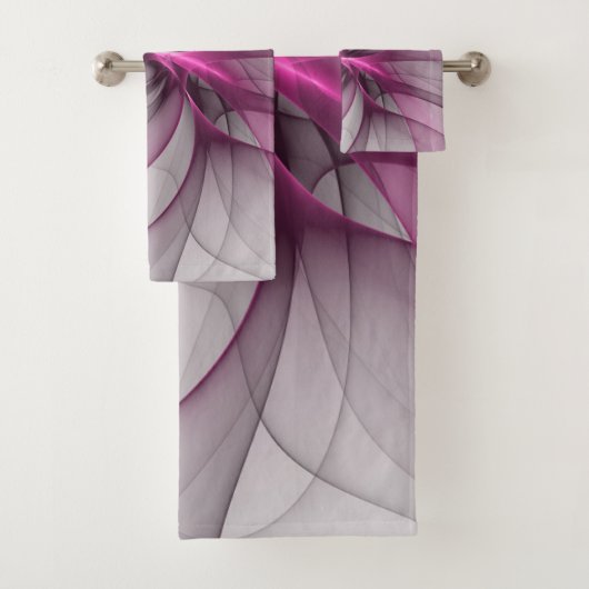 Elegant Chaos Modern Abstract Roze Fractal Art Bad Handdoek (Insitu)