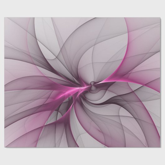 Elegant Chaos Modern Abstract Roze Fractal Art Cadeaupapier (Vlak)