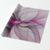 Elegant Chaos Modern Abstract Roze Fractal Art Cadeaupapier (Uitgerold)
