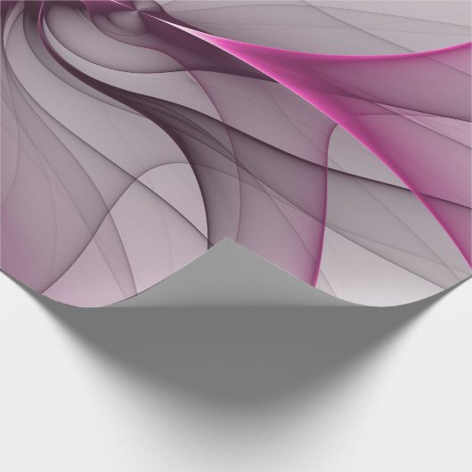 Elegant Chaos Modern Abstract Roze Fractal Art Cadeaupapier (Hoek)