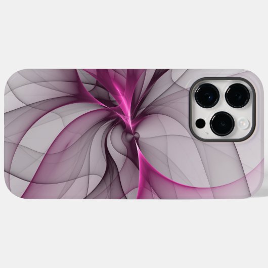 Elegant Chaos Modern Abstract Roze Fractal Art Case-Mate iPhone Case (Achterkant (horizontaal))