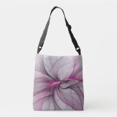 Elegant Chaos Modern Abstract Roze Fractal Art Crossbody Tas (Achterkant)
