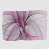 Elegant Chaos Modern Abstract Roze Fractal Art Golfhanddoek (Horizontaal)