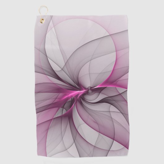 Elegant Chaos Modern Abstract Roze Fractal Art Golfhanddoek (Voorkant)