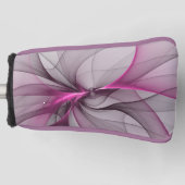 Elegant Chaos Modern Abstract Roze Fractal Art Golfheadcover (Voorkant)