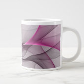 Elegant Chaos Modern Abstract Roze Fractal Art Grote Koffiekop (Rechts)