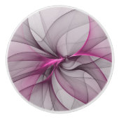 Elegant Chaos Modern Abstract Roze Fractal Art Keramische Knop (Voorkant)