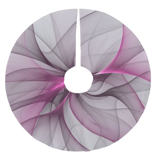 Elegant Chaos Modern Abstract Roze Fractal Art Kerstboom Rok (Voorkant)