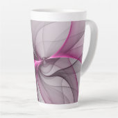Elegant Chaos Modern Abstract Roze Fractal Art Latte Mok (Rechterhoek)