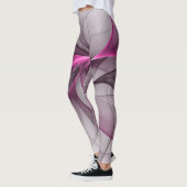 Elegant Chaos Modern Abstract Roze Fractal Art Leggings (Links)