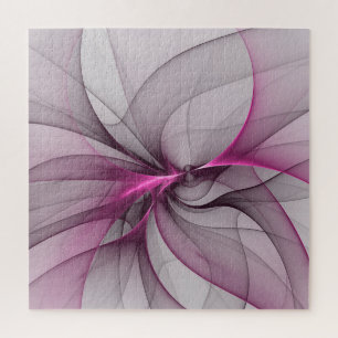 Elegant Chaos Modern Abstract Roze Fractal Art Legpuzzel