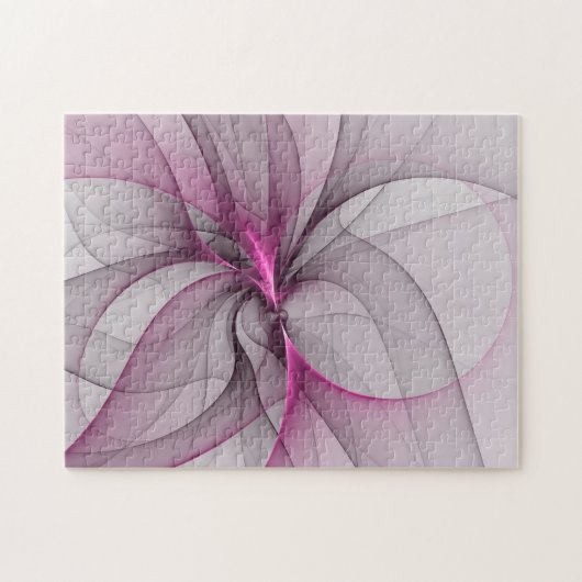 Elegant Chaos Modern Abstract Roze Fractal Art Legpuzzel (Horizontaal)