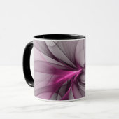 Elegant Chaos Modern Abstract Roze Fractal Art Mok (Voorkant links)