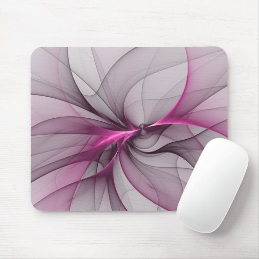 Elegant Chaos Modern Abstract Roze Fractal Art Muismat (Met muis)