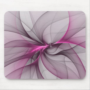 Elegant Chaos Modern Abstract Roze Fractal Art Muismat