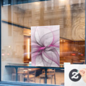 Elegant Chaos Modern Abstract Roze Fractal Art Raamsticker (Cafe Raam)