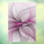 Elegant Chaos Modern Abstract Roze Fractal Art Raamsticker (Vel 3)