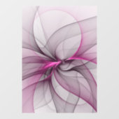 Elegant Chaos Modern Abstract Roze Fractal Art Raamsticker (Vel)