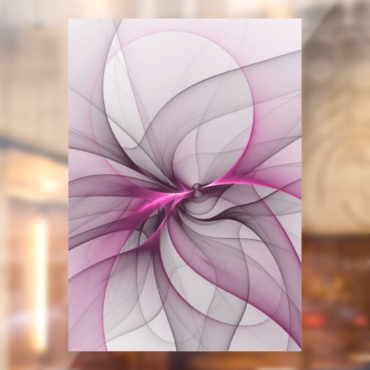 Elegant Chaos Modern Abstract Roze Fractal Art Raamsticker (Vel 2)