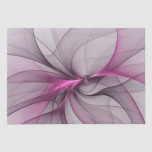 Elegant Chaos Modern Abstract Roze Fractal Art Tissuepapier