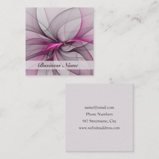 Elegant Chaos Modern Abstract Roze Fractal Art Vierkante Visitekaartje (Voorkant / Achterkant)
