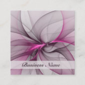 Elegant Chaos Modern Abstract Roze Fractal Art Vierkante Visitekaartje (Voorkant)