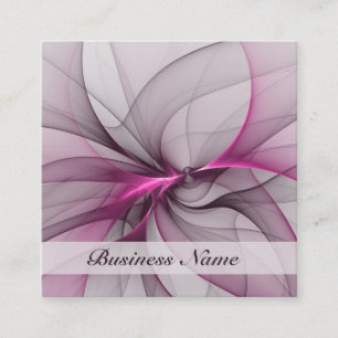 Elegant Chaos Modern Abstract Roze Fractal Art Vierkante Visitekaartje