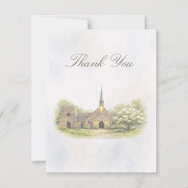Elegant Chapel Wedding Thank You Card Bedankkaart