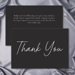 Elegant Charcoal Black Minimalist Wedding Bedankkaart<br><div class="desc">Celebrate your love with this minimalist charcoal black wedding thank you card design. Featuring an elegant,  simple look,  it's perfect for an elegant autumn ceremony. This earthy,  modern look offers a warm and sophisticated feel for your wedding. Created by Simply Farmhouse Press.</div>