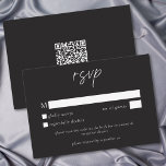 Elegant Charcoal Black Minimalist Wedding QR RSVP Kaartje<br><div class="desc">Celebrate your love with this minimalist charcoal black wedding response card with a QR code design. Featuring an elegant,  simple design,  it's perfect for an elegant autumn ceremony. This earthy,  modern look offers a warm and sophisticated feel for your fall wedding. Created by Simply Farmhouse Press.</div>