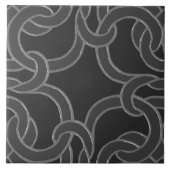 Elegant Charcoal Celtic Knot Seamless Pattern Tile Tegeltje (Voorkant)