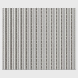 Elegant Charcoal & Cream Scallop Floral Stripe Cadeaupapier
