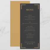 Elegant Charcoal Gold Menu (Voorkant / Achterkant)