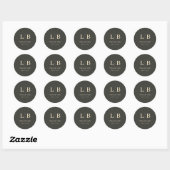 Elegant Charcoal Gratitude Ronde Sticker (Vel)
