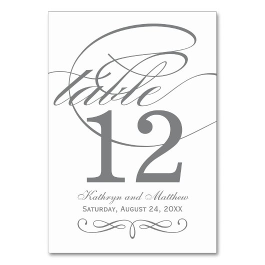 Elegant Charcoal Gray Calligraphy Wedding Monogram Kaart (Achterkant)