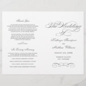 Elegant Charcoal Gray Calligraphy Wedding Programs (Voorkant)