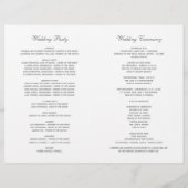 Elegant Charcoal Gray Calligraphy Wedding Programs (Achterkant)