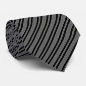 Elegant Charcoal Gray Diagonal Striped Stropdas (Opgerold)