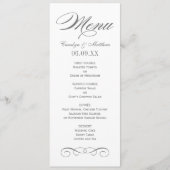 Elegant Charcoal Gray Scroll Wedding Monogram Menu (Voorkant)