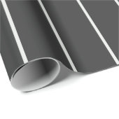 Elegant Charcoal grijs en wit krijtstreep patroon Cadeaupapier (Rol Hoek)