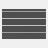 Elegant Charcoal grijs en wit krijtstreep patroon Inpakpapier Vel (Voorkant 2)