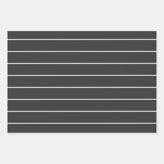 Elegant Charcoal grijs en wit krijtstreep patroon Inpakpapier Vel (Voorkant 2)