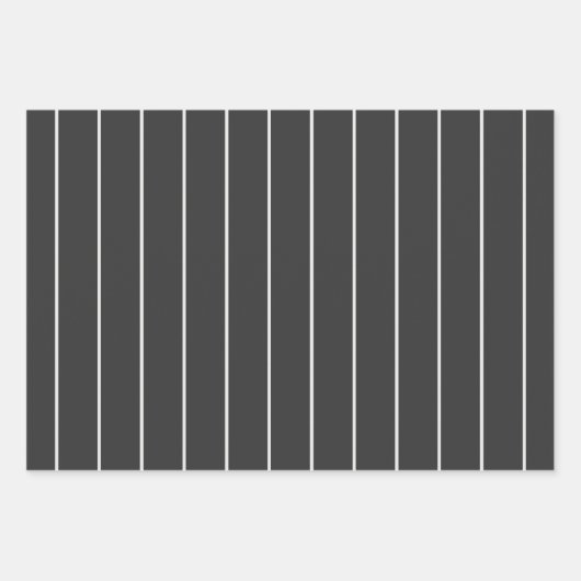 Elegant Charcoal grijs en wit krijtstreep patroon Inpakpapier Vel (Voorkant)