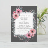 ELEGANT CHARCOAL INVITE KAART (Staand voorkant)