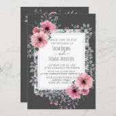 ELEGANT CHARCOAL INVITE KAART (Voorkant / Achterkant)