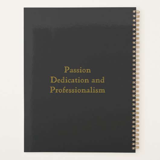 Elegant Charcoal Simple Classic Gold Monogram Planner (Achterkant)