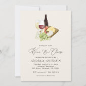 Elegant Charcuterie Wijn en Kaas Vrijgezellenfeest Kaart (Voorkant)